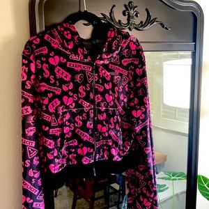 NWOT DollsKill Club Exx velour cropper hoodie